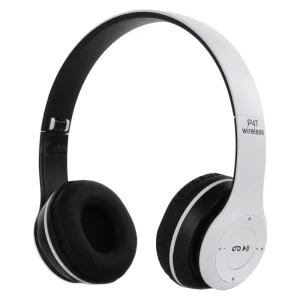 هدفون بلوتوثی مدل P47 EDR بدون قابلیت نویز کنسلینگ، درگاه USB Type-C، دارای شیار کارت حافظه، مقاومت در برابر رطوبت و عرق